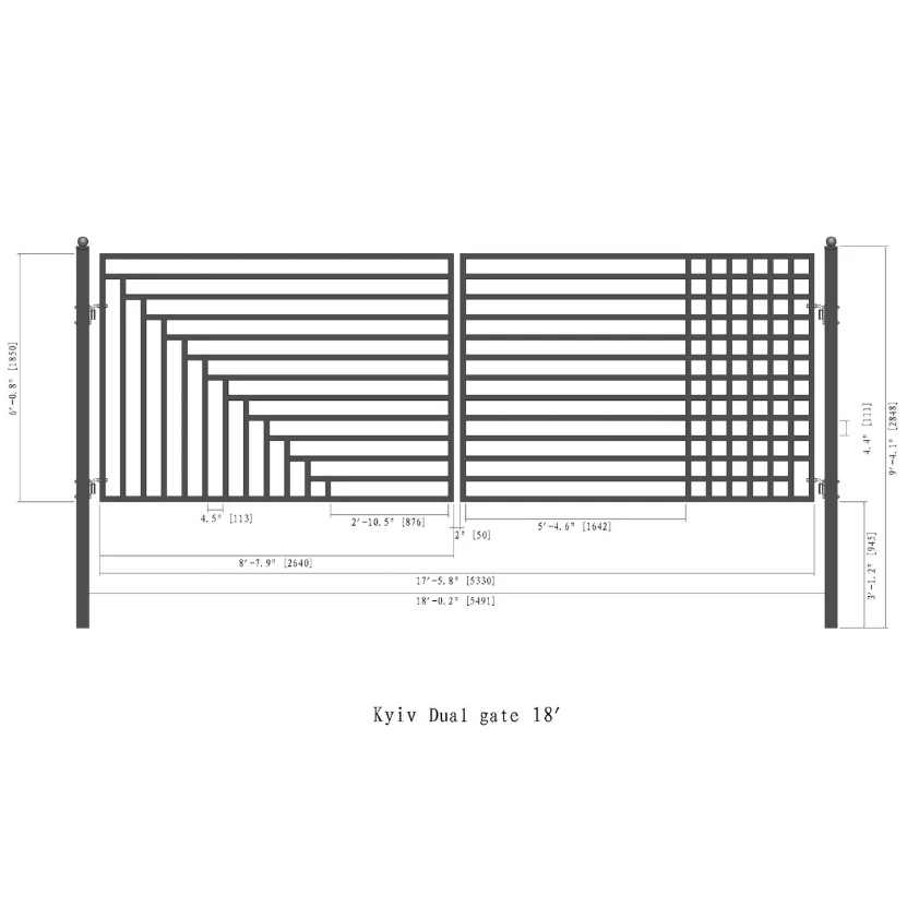 Aleko Steel Dual Swing Driveway Gate - Kyiv Style - 18 X 6 Feet DG18KYIVD-AP 10 Aleko Steel Dual Swing Driveway Gate - Kyiv Style - 18 X 6 Feet DG18KYIVD-AP - Image 8