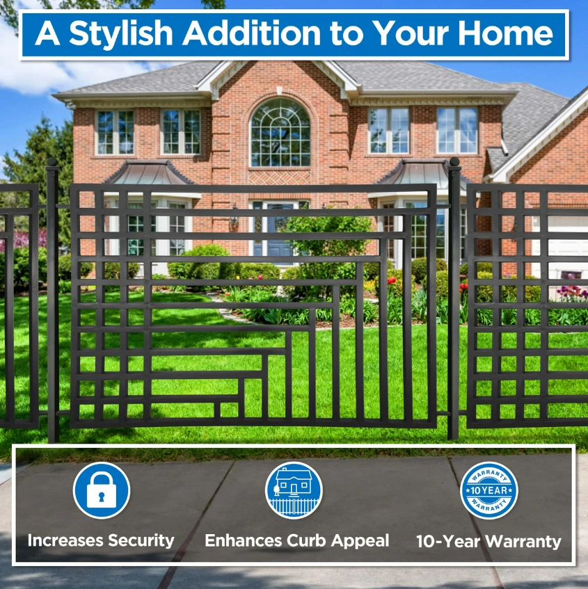 Aleko Steel Fence – Kyiv Style – 8x5 Ft. FENCEKYIV-AP 5 Aleko Steel Fence – Kyiv Style – 8x5 Ft. FENCEKYIV-AP - Image 3