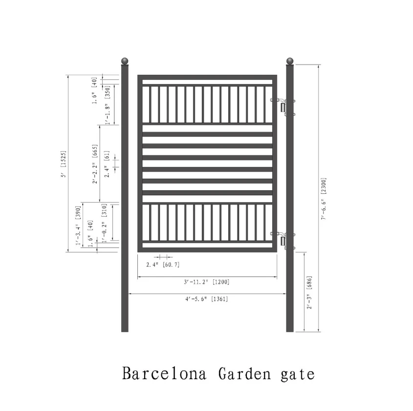Aleko Steel Pedestrian Gate - Barcelona Style - 5 Ft. PGBARC-AP 10 Aleko Steel Pedestrian Gate - Barcelona Style - 5 Ft. PGBARC-AP - Image 8