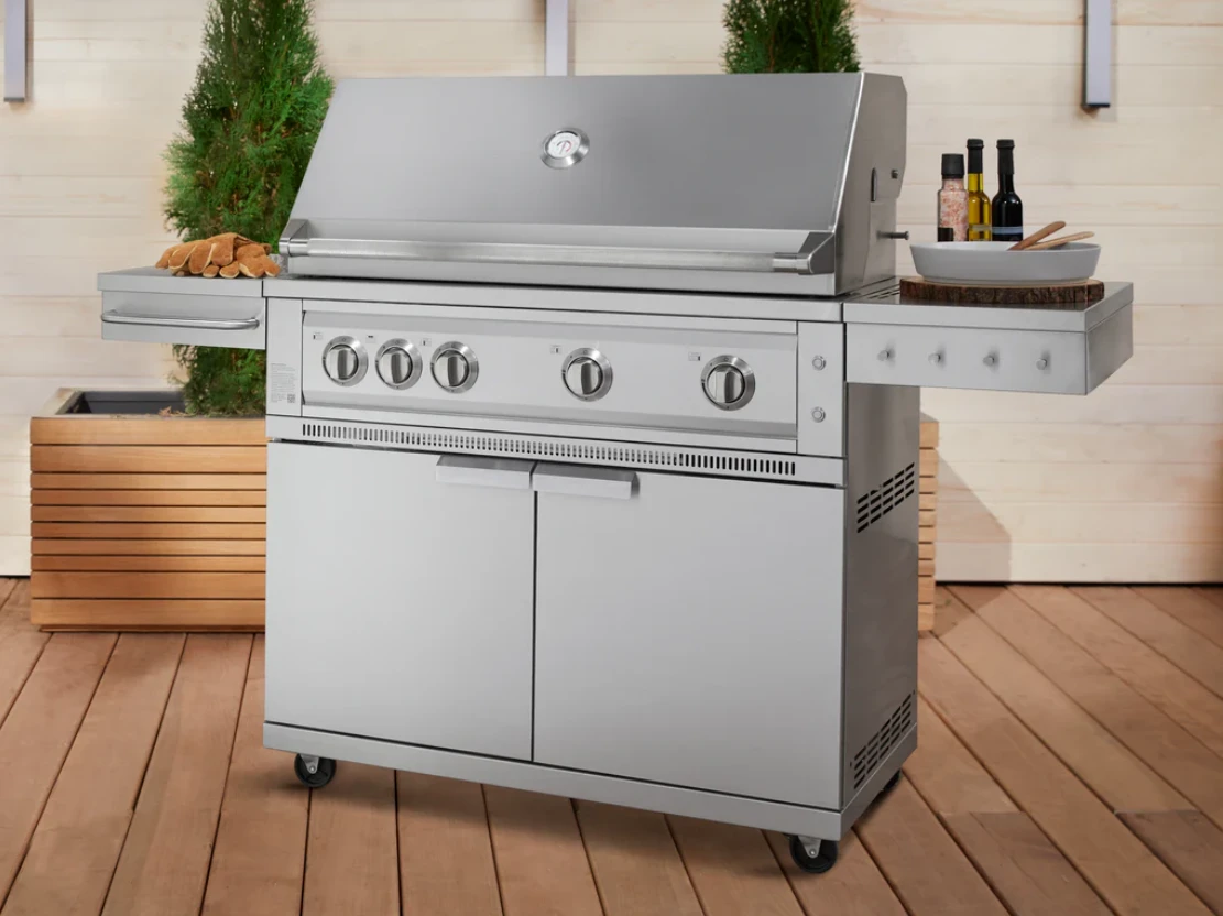 NewAge Outdoor BBQ Kitchen Stainless Steel Freestanding Grill Cart With Platinum Gas Grill, Dual Side Burner 67113 11 NewAge Outdoor BBQ Kitchen Stainless Steel Freestanding Grill Cart With Platinum Gas Grill, Dual Side Burner 67113 - Image 9