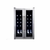 Newair 24 Bottle Stainless Steel French Door Dual Zone Wine Refrigerator With Double-Layer Tempered Glass Door And Quiet Compressor Cooling 20" NWC024SSD0