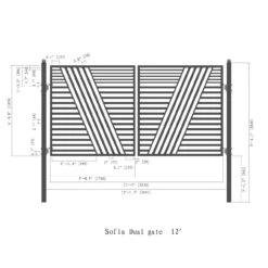 Aleko Steel Dual Swing Driveway Gate - Sofia Style - 12 X 6 Feet DG12SOFD-AP -Home And Outdoor Sophia 12 Size compressed 58678