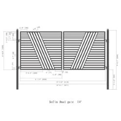 Aleko Steel Dual Swing Driveway Gate - Sofia Style - 14 X 6 Feet DG14SOFD-AP -Home And Outdoor Sophia 14 Size compressed 61840