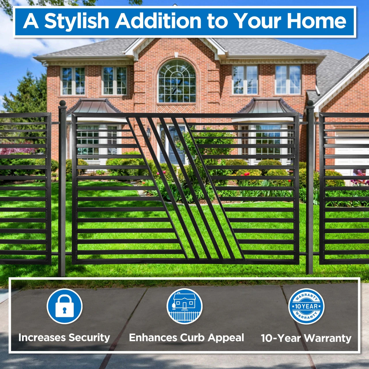 Aleko Steel Fence – Sofia Style – 8x5 Ft. FENCESOF-AP 6 Aleko Steel Fence – Sofia Style – 8x5 Ft. FENCESOF-AP - Image 4