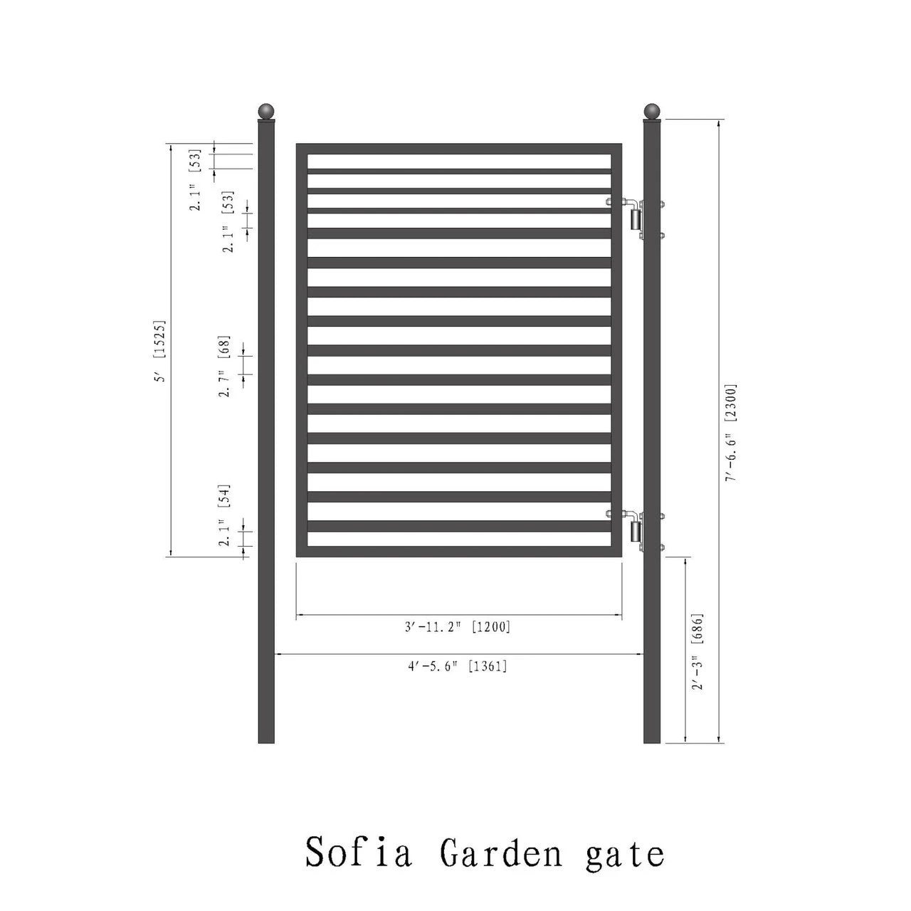 Aleko Steel Pedestrian Gate - Sofia Style - 5 Ft. PGSOF-AP 10 Aleko Steel Pedestrian Gate - Sofia Style - 5 Ft. PGSOF-AP - Image 8