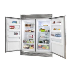 Forno Products Rizzuto - Refrigerator And Freezer (two In One) 60" Wide With 27.6 Cu.ft. FFFFD1933-60S Total Storage W/ Decorative Grill Allowing Ventilation -Home And Outdoor double fridge web