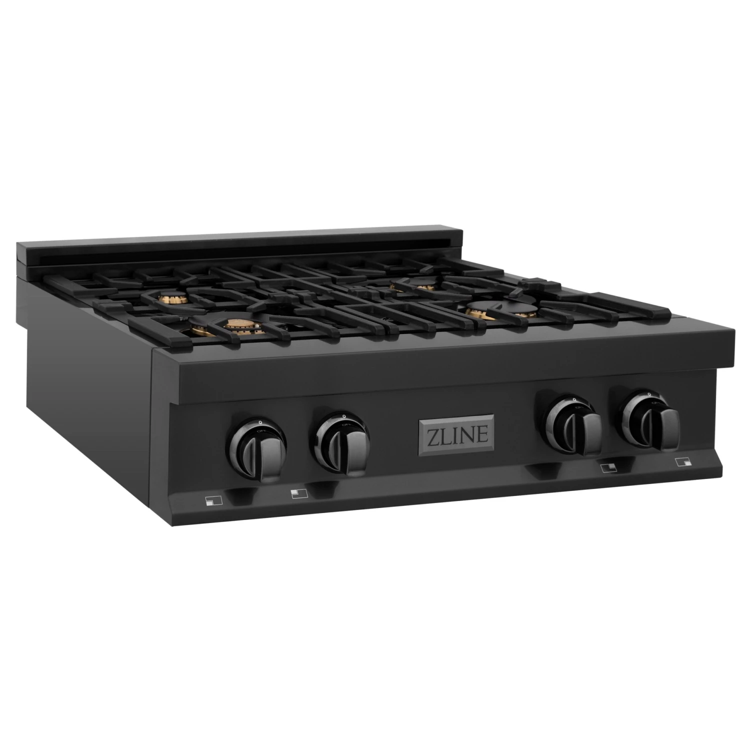 ZLINE 30" Porcelain Gas Stovetop In Black Stainless Steel With 4 Gas Burners (RTB-30) 4 ZLINE 30" Porcelain Gas Stovetop In Black Stainless Steel With 4 Gas Burners (RTB-30) - Image 2