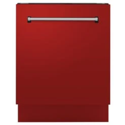 ZLINE 24" Top Control Tall Tub Dishwasher In Custom Panel Ready With Stainless Steel Tub And 3rd Rack (DWV-24) 35 ZLINE 24" Top Control Tall Tub Dishwasher In Custom Panel Ready With Stainless Steel Tub And 3rd Rack (DWV-24) -Home And Outdoor zline dishwasher red matte DWV RM 24 front hero