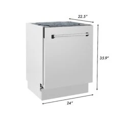 ZLINE 24" Top Control Tall Tub Dishwasher In Custom Panel Ready With Stainless Steel Tub And 3rd Rack (DWV-24) 30 ZLINE 24" Top Control Tall Tub Dishwasher In Custom Panel Ready With Stainless Steel Tub And 3rd Rack (DWV-24) -Home And Outdoor zline dishwasher stainless DWV 304 24 dimensional diagram