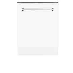 ZLINE 24" Top Control Tall Tub Dishwasher In Custom Panel Ready With Stainless Steel Tub And 3rd Rack (DWV-24) 39 ZLINE 24" Top Control Tall Tub Dishwasher In Custom Panel Ready With Stainless Steel Tub And 3rd Rack (DWV-24) -Home And Outdoor zline dishwasher white matte DWV WM 24 front