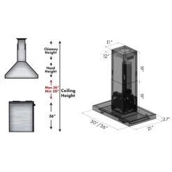 ZLINE Island Mount Range Hood In Black Stainless Steel (BSKE2iN) 17 ZLINE Island Mount Range Hood In Black Stainless Steel (BSKE2iN) -Home And Outdoor zline island mount range hood in black stainless steel bske2in range hoods zline kitchen and bath 515153