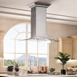 ZLINE Stainless Steel And Glass Island Range Hood (GL9i) 21 ZLINE Stainless Steel And Glass Island Range Hood (GL9i) -Home And Outdoor zline island range hood GL9i 36 lifestyle front