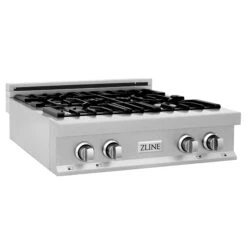 Home And Outdoor 10 ZLINE 30" Porcelain Gas Stovetop In DuraSnow® Stainless Steel With 4 Gas Burners (RTS-30)