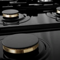 ZLINE Autograph Edition 36" Porcelain Rangetop With 6 Gas Burners In DuraSnow® Stainless Steel And Matte Black Accents (RTSZ-36-MB) -Home And Outdoor zline professional durasnow gas rangetop RTS BR 30 burner detail d79eead5 5320 44d5 9749 7cb943fa627e