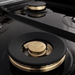 ZLINE Autograph Edition 48" Porcelain Rangetop With 7 Gas Burners In Stainless Steel And Matte Black Accents (RTZ-48-MB) -Home And Outdoor zline professional durasnow stainless steel dual fuel range RTZ 48 MB detail brass burners 2 a75b4fdb e8a8 43f2 8177 6fd2f6dc61c0