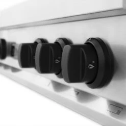 ZLINE Autograph Edition 48" Porcelain Rangetop With 7 Gas Burners In Stainless Steel And Matte Black Accents (RTZ-48-MB) -Home And Outdoor zline professional durasnow stainless steel dual fuel range RTZ 48 MB knob detail a911a3cc ad28 4f5f ba4e 1dbc8e87bb2a