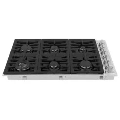 ZLINE 36" Dropin Gas Stovetop With 6 Gas Burners And Black Porcelain Top (RC36-PBT)
