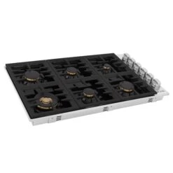 ZLINE 36" Dropin Gas Stovetop With 6 Gas Burners And Black Porcelain Top (RC36-PBT) -Home And Outdoor zline professional gas dropin cooktop RC BR 36 PBT main