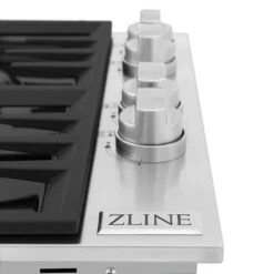 ZLINE 30" Dropin Gas Stovetop With 4 Gas Burners And Black Porcelain Top (RC30-PBT) 15 ZLINE 30" Dropin Gas Stovetop With 4 Gas Burners And Black Porcelain Top (RC30-PBT) -Home And Outdoor zline professional gas dropin cooktop RC30 PBT knob detail