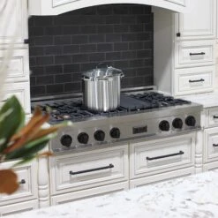 ZLINE Autograph Edition 48" Porcelain Rangetop With 7 Gas Burners In DuraSnow® Stainless Steel And Matte Black Accents (RTSZ-48-MB) -Home And Outdoor zline professional gas rangetop RTSZ 48 MB kitchen 3 0e96632f 52d5 4091 973d c09daa1ad44d