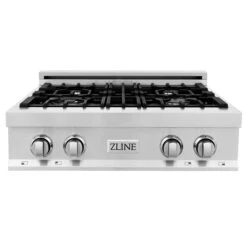 ZLINE 30" Porcelain Gas Stovetop With 4 Gas Burners (RT30) -Home And Outdoor zline professional stainless steel gas rangetop RT30 front
