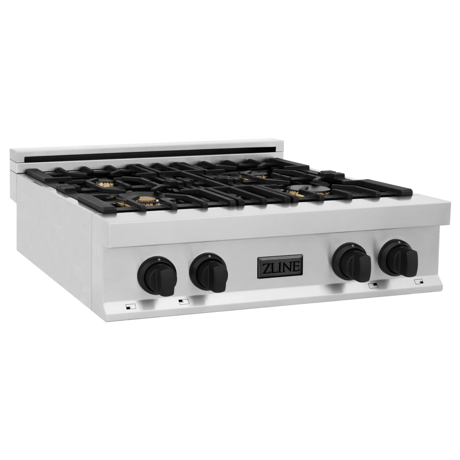 ZLINE Autograph Edition 30" Porcelain Rangetop With 4 Gas Burners In Stainless Steel And Matte Black Accents (RTZ-30-MB) 3 ZLINE Autograph Edition 30" Porcelain Rangetop With 4 Gas Burners In Stainless Steel And Matte Black Accents (RTZ-30-MB)