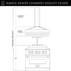 ZLINE Convertible Vent Island Mount Range Hood In Stainless Steel & Glass (GL14i) 23 ZLINE Convertible Vent Island Mount Range Hood In Stainless Steel & Glass (GL14i) -Home And Outdoor zline range hood chimney height guide