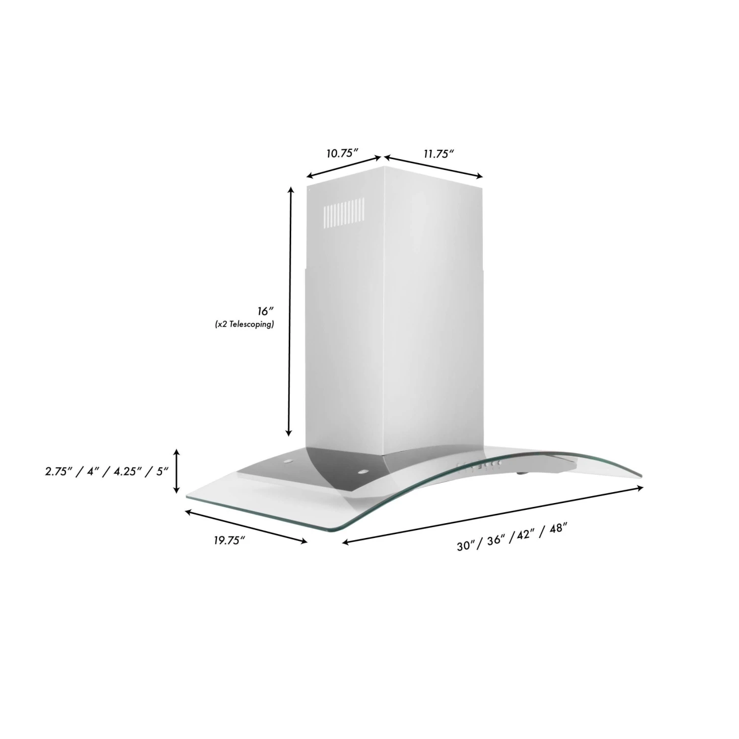 ZLINE Convertible Vent Wall Mount Range Hood In Stainless Steel & Glass (KN4) 13 ZLINE Convertible Vent Wall Mount Range Hood In Stainless Steel & Glass (KN4) - Image 11