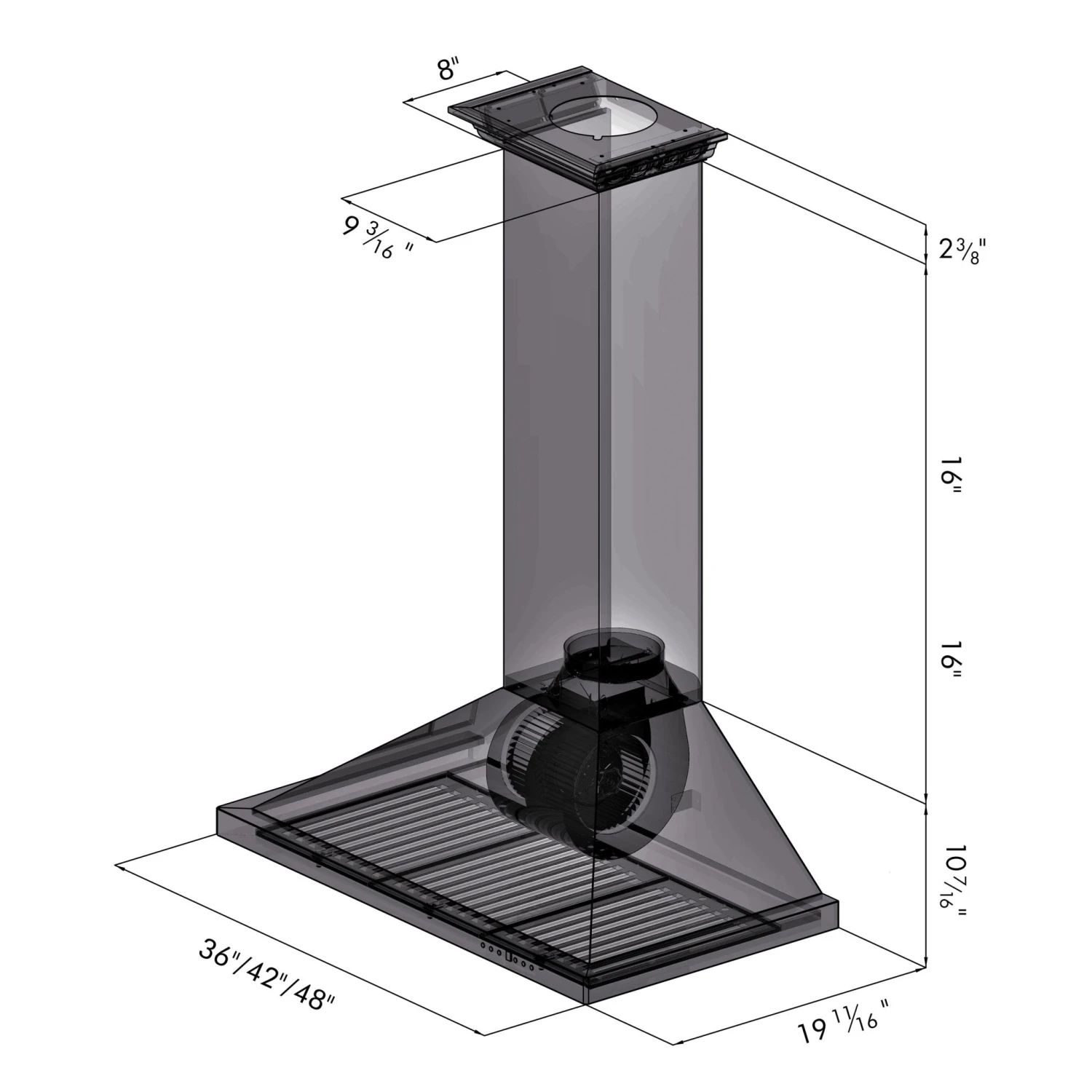 ZLINE Convertible Vent Wall Mount Range Hood In Stainless Steel With Crown Molding (KBCRN) 16 ZLINE Convertible Vent Wall Mount Range Hood In Stainless Steel With Crown Molding (KBCRN) - Image 14